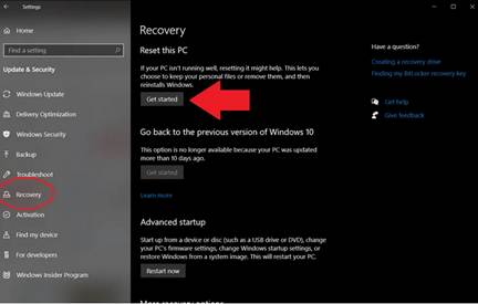 How to factory reset Windows 10?