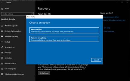 How to factory reset Windows 10?